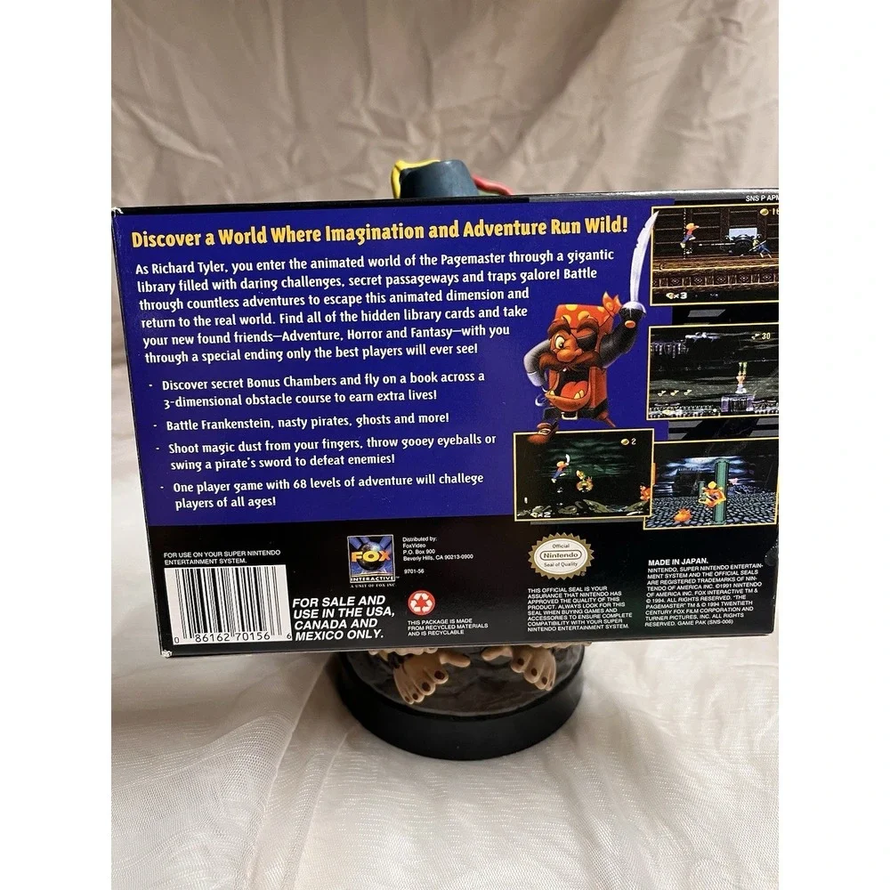 The Pagemaster SNES W/‎ Box Manuals Inserts Complete Tested Working Minty